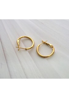 Обеци с 14К златно покритие - халки - 2141363