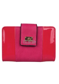 Дамски портфейл N1843 - цвят тъмнорозов + червен
