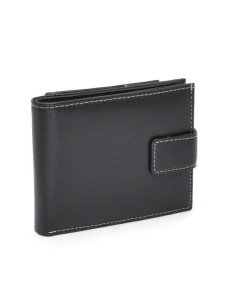 Мъжки портфейл 1122 -от естествена кожа - цвят черен
