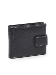 Мъжки портфейл 143 от естествена кожа - цвят черен