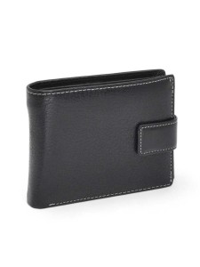 Мъжки портфейл 538 от естествена кожа - цвят черен