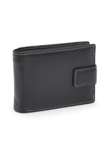 Мъжки портфейл 61635-6 от естествена кожа - цвят черен
