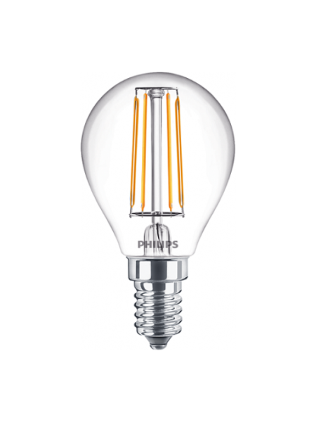 Philips LED лампа 4.3-40W P45 E14 топла светлина