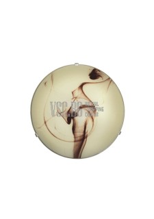 Плафон Дим - цвят екрю + кафяв