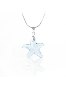 Колие Starfish с бляскав кристал 20мм. в светло син цвят