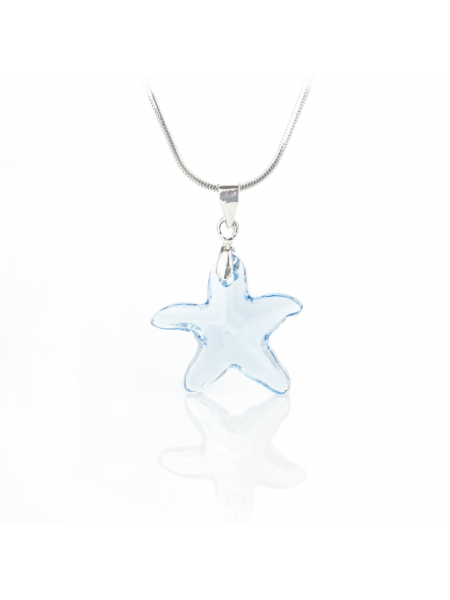 Колие Starfish с бляскав кристал 20мм. в светло син цвят Колие Starfish с бляскав кристал 20мм. в светло син цвят