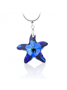 Колие Starfish с бляскав кристал 28мм. в тъмно син цвят