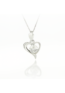 Сребърно колие Shining heart с бляскав кристал в искрящо бял цвят Сребърно колие Shining heart с бляскав кристал в искрящо бял цвят