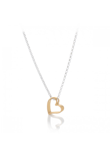 Сребърно колие Contour heart с rose gold позлата Сребърно колие Contour heart с rose gold позлата