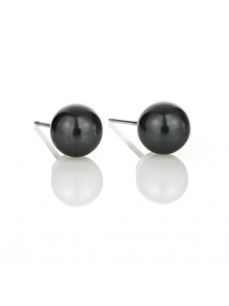 Обеци Pearls 6мм. в черен цвят Обеци Pearls 6мм. в черен цвят
