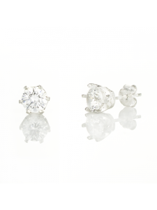 Сребърни обеци Zirconia с бляскави кристали