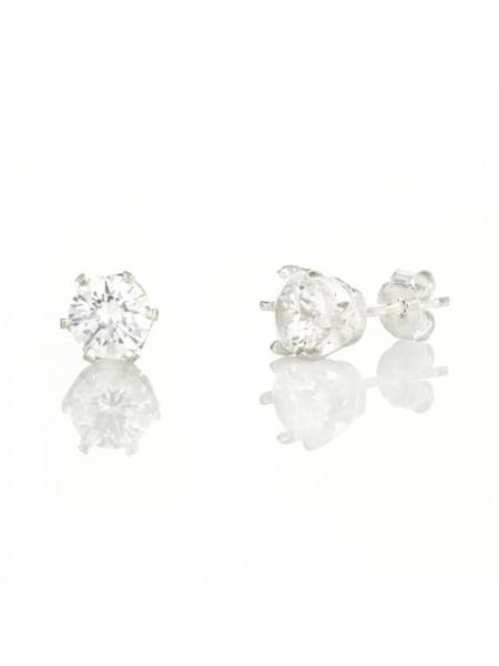 Сребърни обеци Zirconia с бляскави кристали