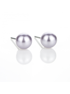 Обеци Pearls 6мм. в лилав цвят
