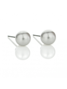 Обеци Pearls 6мм. в светлосив цвят