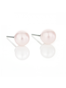 Обеци Pearls 6мм. в розов цвят